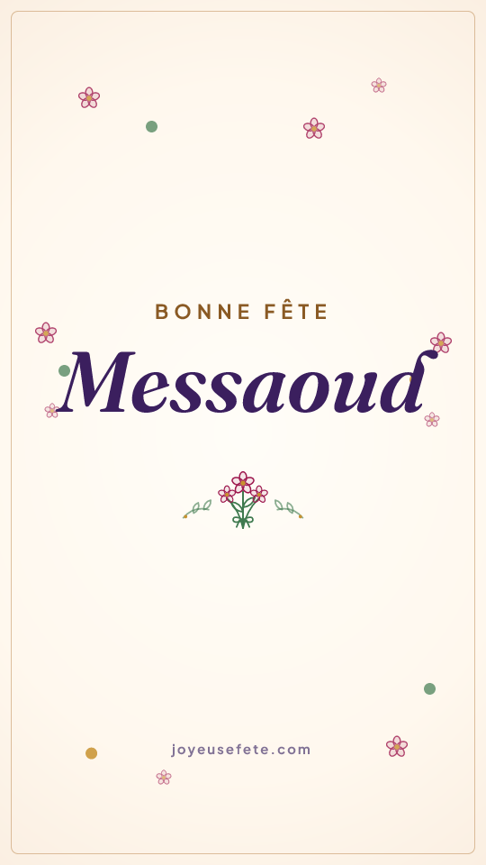 Image « Bonne fête Messaoud » au format story