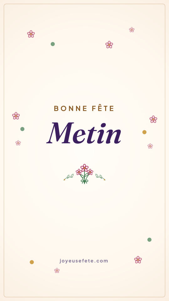 Image « Bonne fête Metin » au format story
