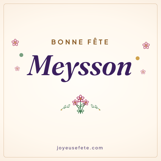 Image carrée « Bonne fête Meysson » pour WhatsApp