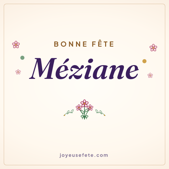 Image carrée « Bonne fête Méziane » pour WhatsApp