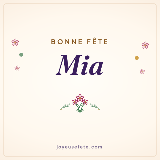 Image carrée « Bonne fête Mia » pour WhatsApp