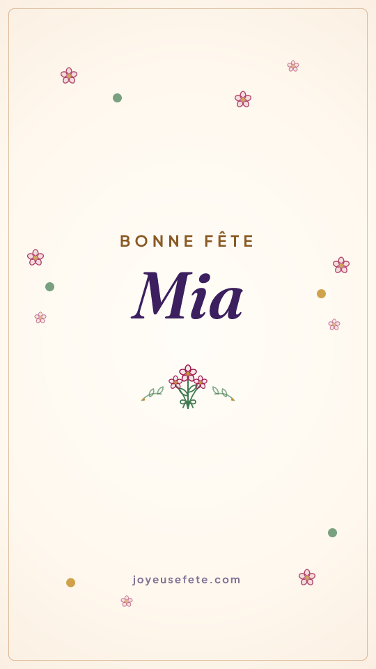 Image « Bonne fête Mia » au format story
