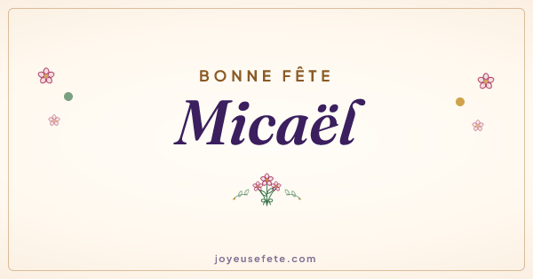 Image « Bonne fête Micaël » au format large