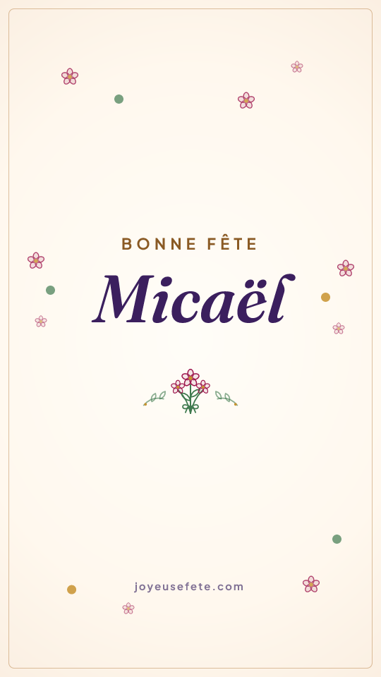 Image « Bonne fête Micaël » au format story