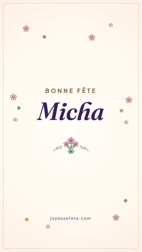 Image « Bonne fête Micha » au format story