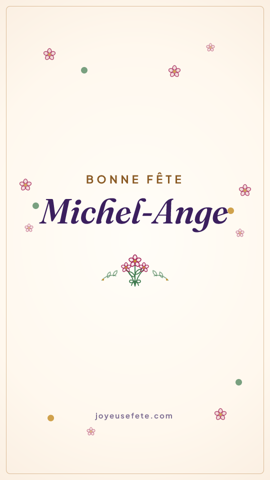 Image « Bonne fête Michel-Ange » au format story