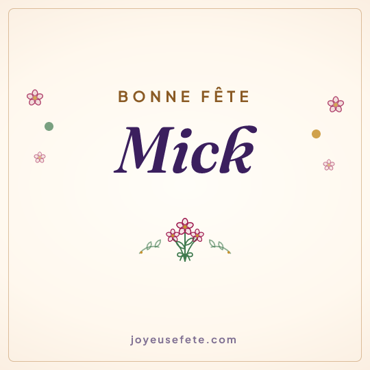 Image carrée « Bonne fête Mick » pour WhatsApp