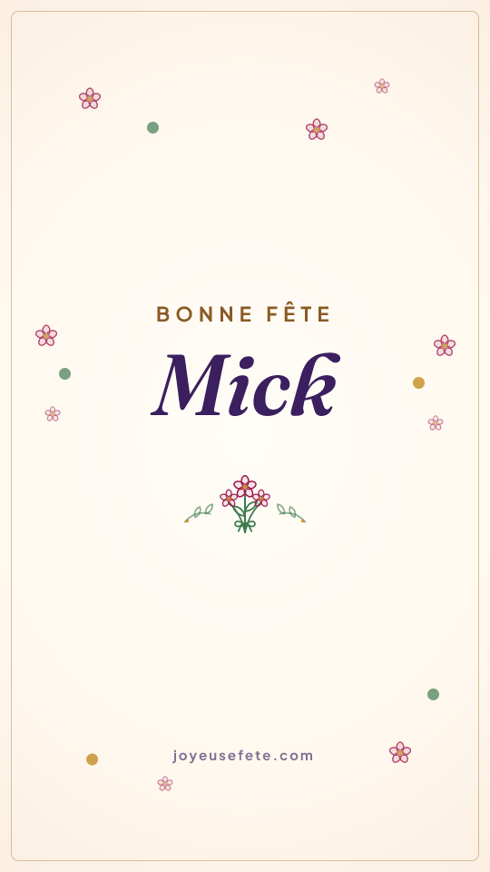 Image « Bonne fête Mick » au format story