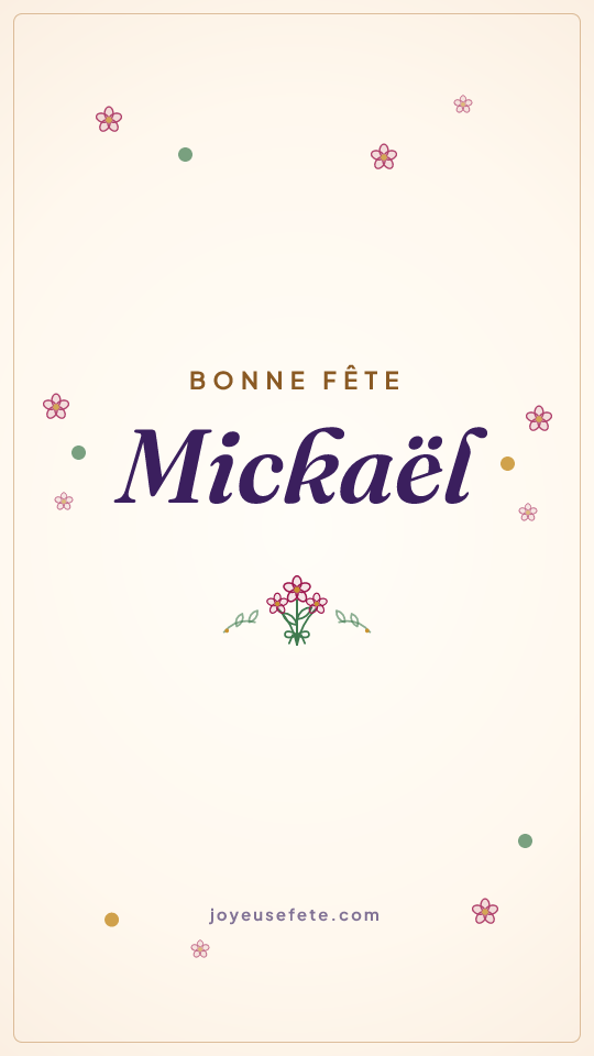 Image « Bonne fête Mickaël » au format story