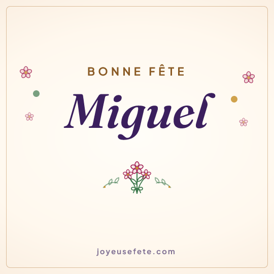 Image carrée « Bonne fête Miguel » pour WhatsApp