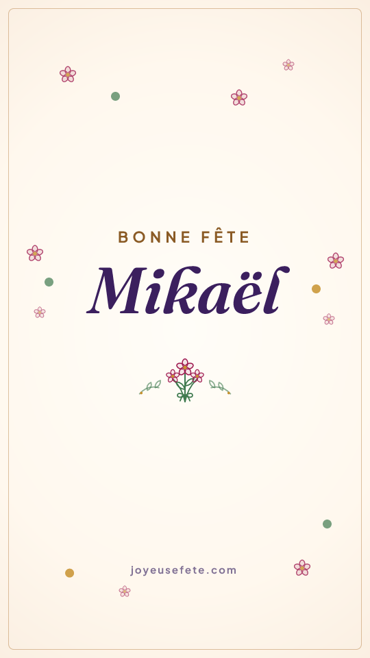 Image « Bonne fête Mikaël » au format story