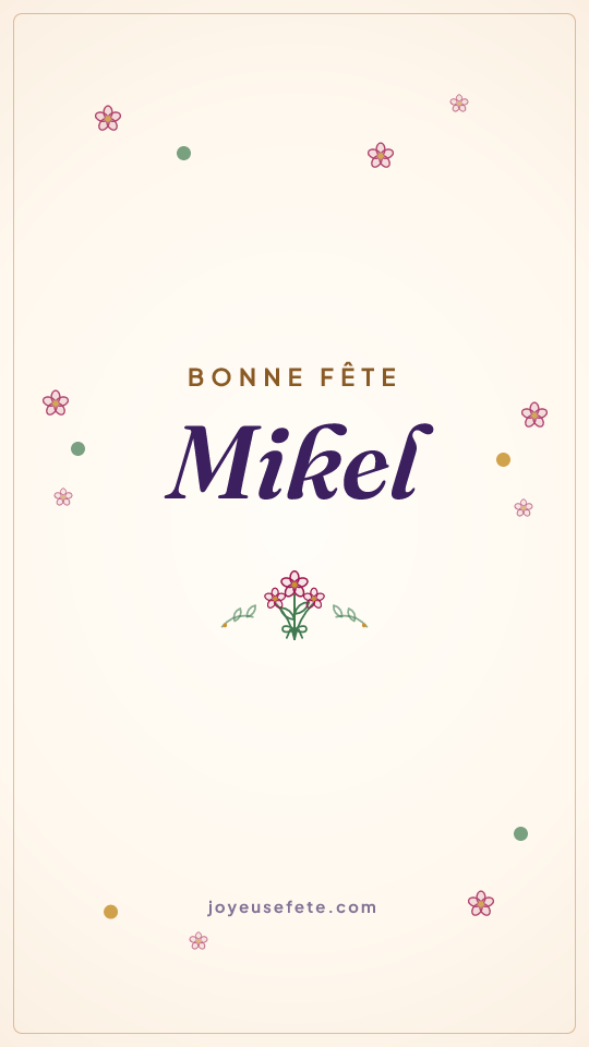 Image « Bonne fête Mikel » au format story
