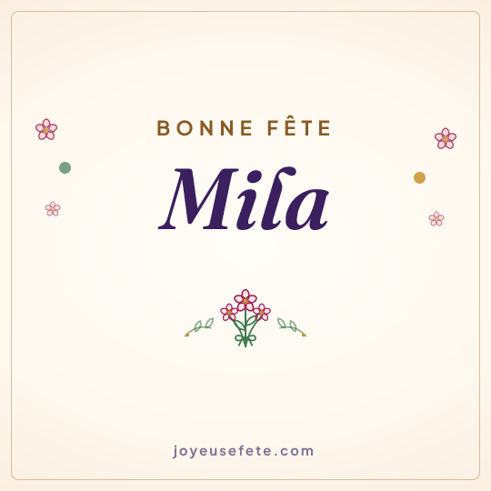 Image carrée « Bonne fête Mila » pour WhatsApp