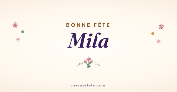 Image « Bonne fête Mila » au format large