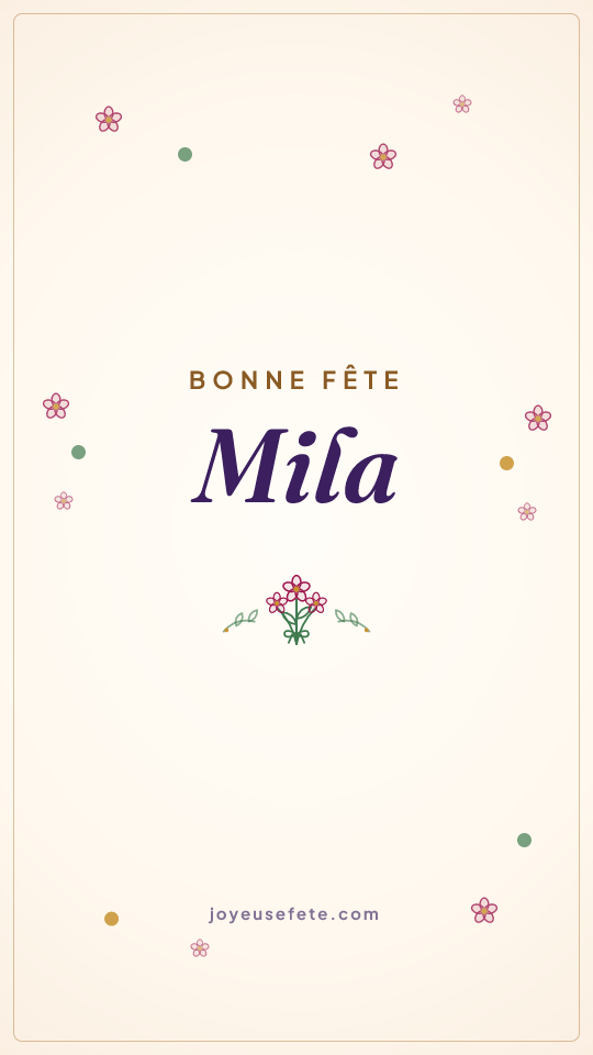 Image « Bonne fête Mila » au format story