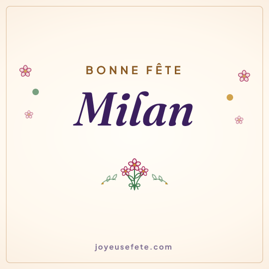 Image carrée « Bonne fête Milan » pour WhatsApp