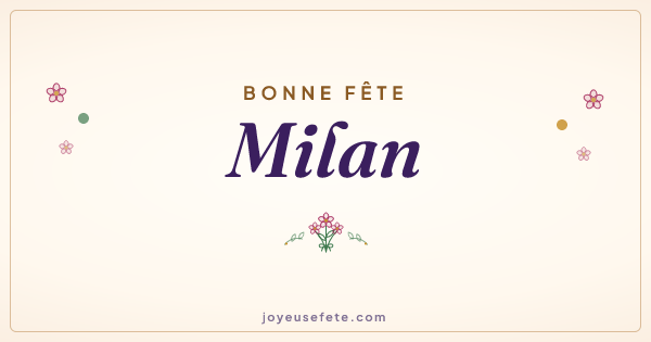 Image « Bonne fête Milan » au format large