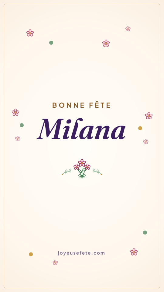 Image « Bonne fête Milana » au format story