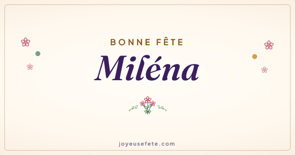 Image « Bonne fête Miléna » au format large
