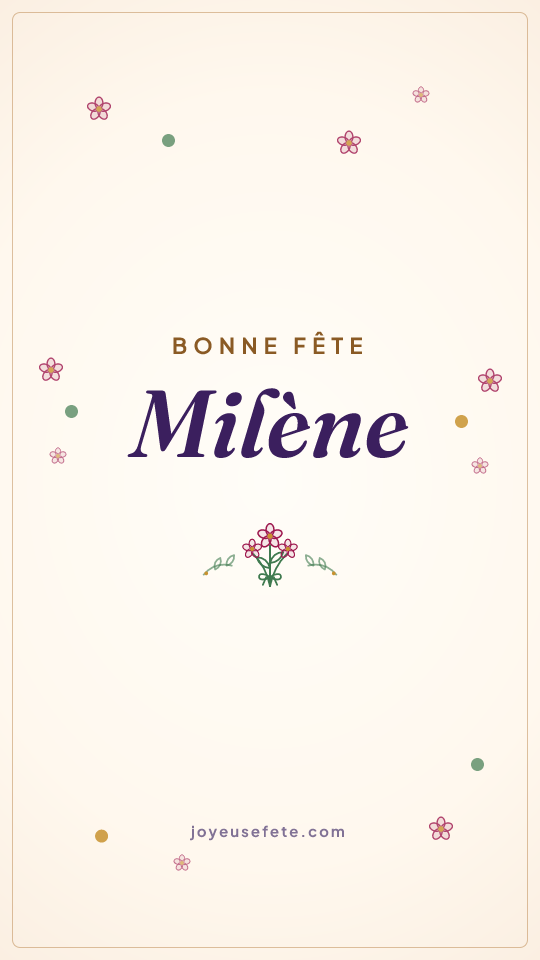 Image « Bonne fête Milène » au format story