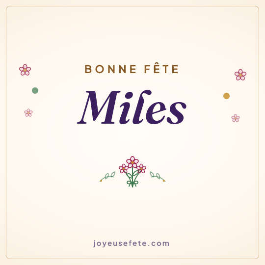 Image carrée « Bonne fête Miles » pour WhatsApp