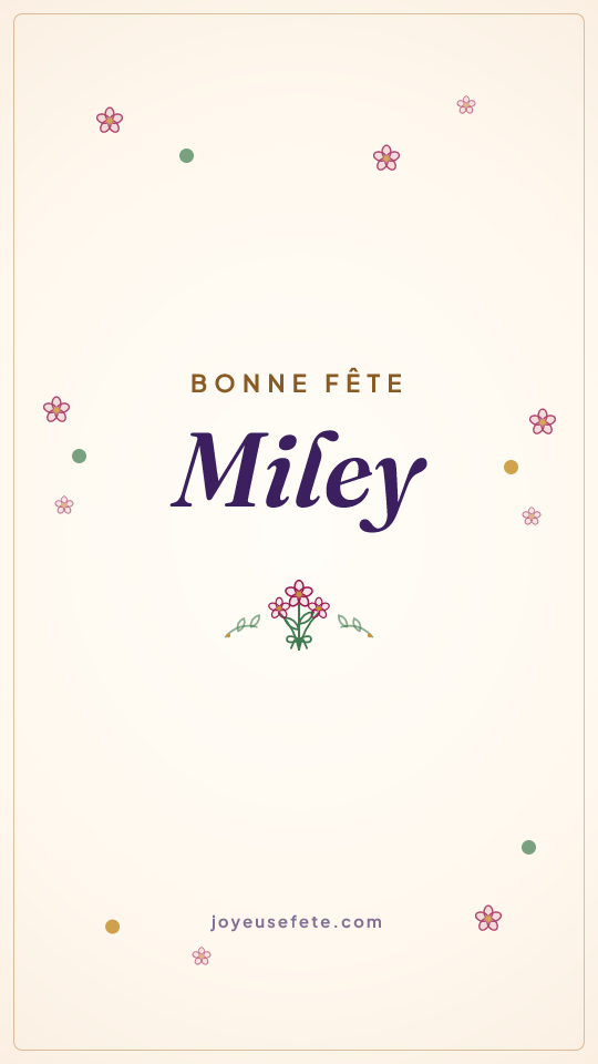 Image « Bonne fête Miley » au format story