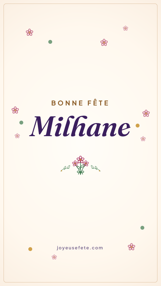 Image « Bonne fête Milhane » au format story