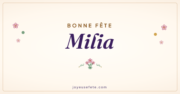 Image « Bonne fête Milia » au format large