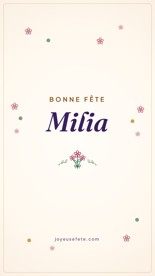 Image « Bonne fête Milia » au format story