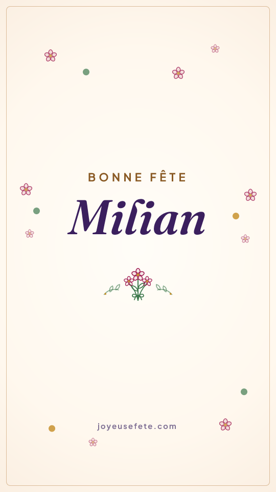 Image « Bonne fête Milian » au format story