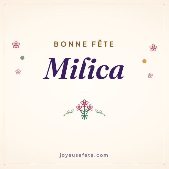 Image carrée « Bonne fête Milica » pour WhatsApp