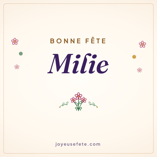 Image carrée « Bonne fête Milie » pour WhatsApp