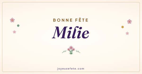 Image « Bonne fête Milie » au format large