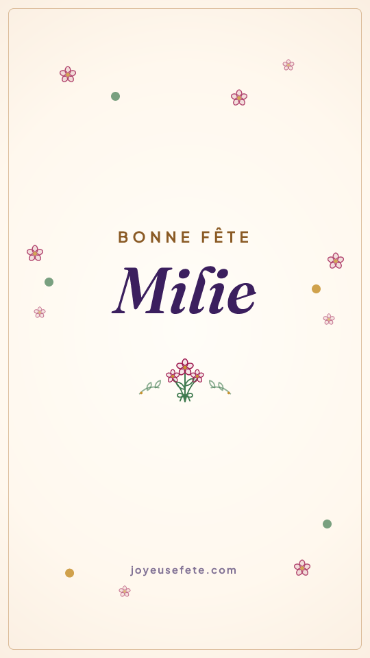 Image « Bonne fête Milie » au format story