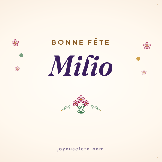 Image carrée « Bonne fête Milio » pour WhatsApp