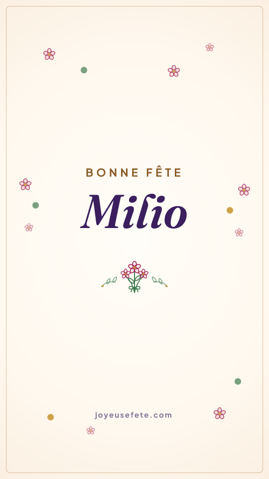 Image « Bonne fête Milio » au format story
