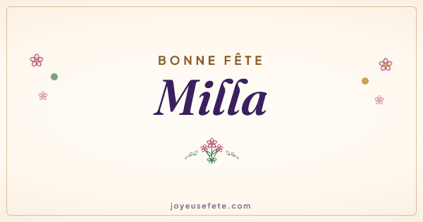 Image « Bonne fête Milla » au format large