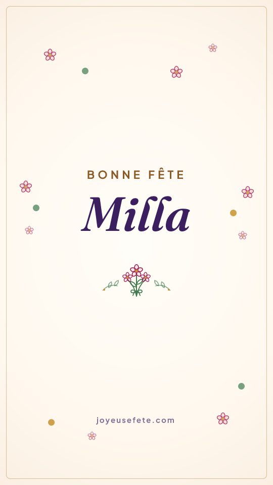 Image « Bonne fête Milla » au format story