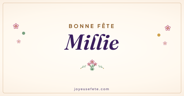 Image « Bonne fête Millie » au format large