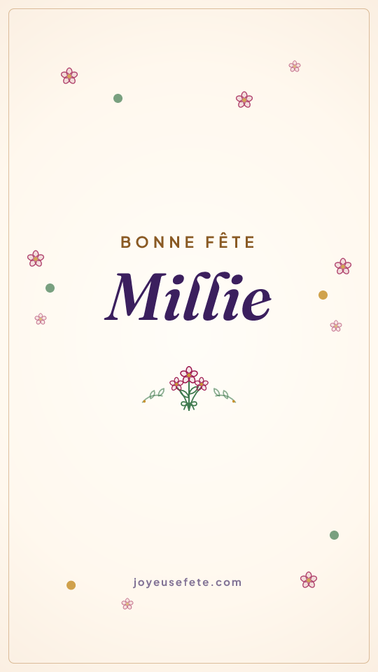 Image « Bonne fête Millie » au format story