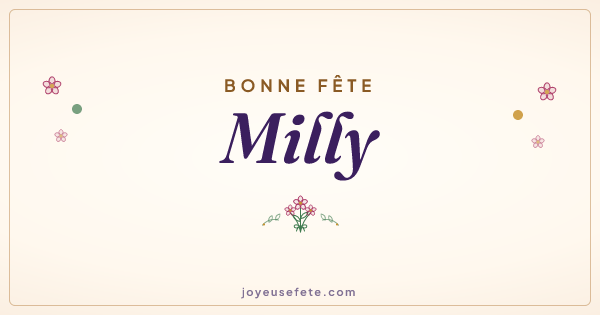 Image « Bonne fête Milly » au format large