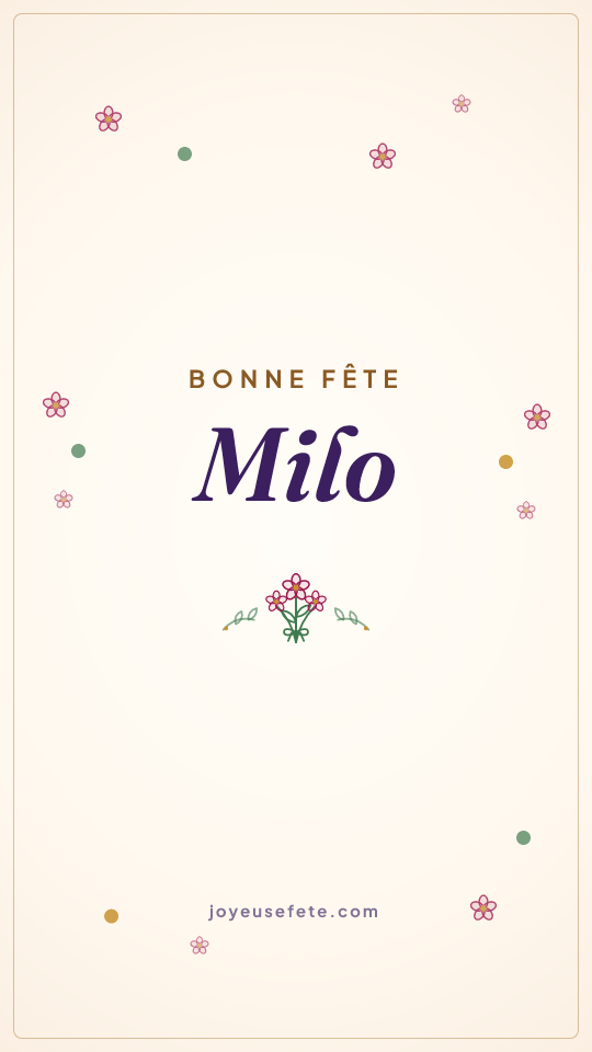 Image « Bonne fête Milo » au format story