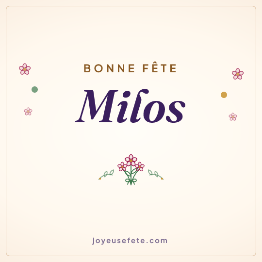 Image carrée « Bonne fête Milos » pour WhatsApp