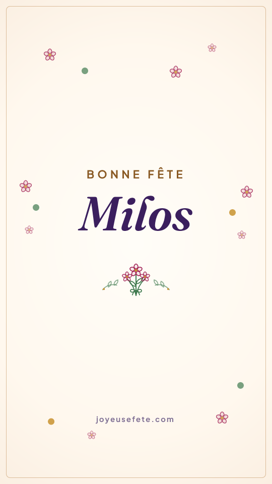 Image « Bonne fête Milos » au format story