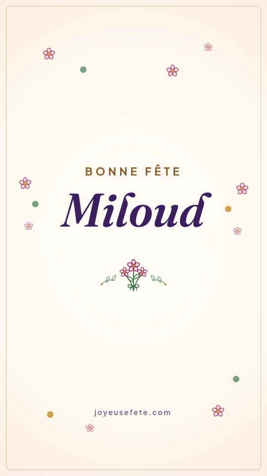 Image « Bonne fête Miloud » au format story