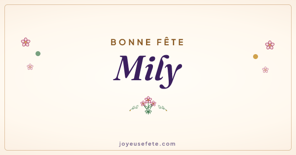 Image « Bonne fête Mily » au format large
