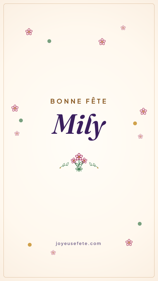 Image « Bonne fête Mily » au format story
