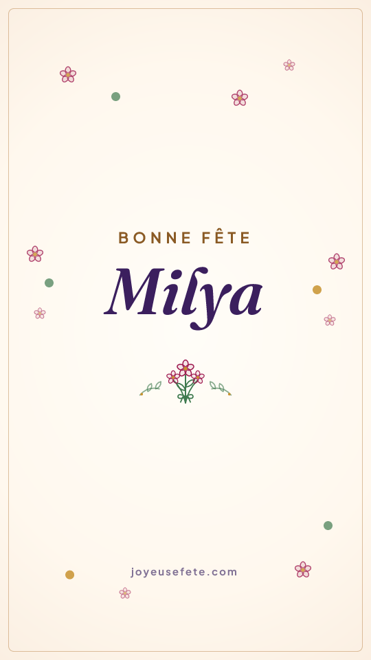 Image « Bonne fête Milya » au format story