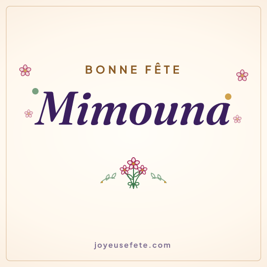 Image carrée « Bonne fête Mimouna » pour WhatsApp