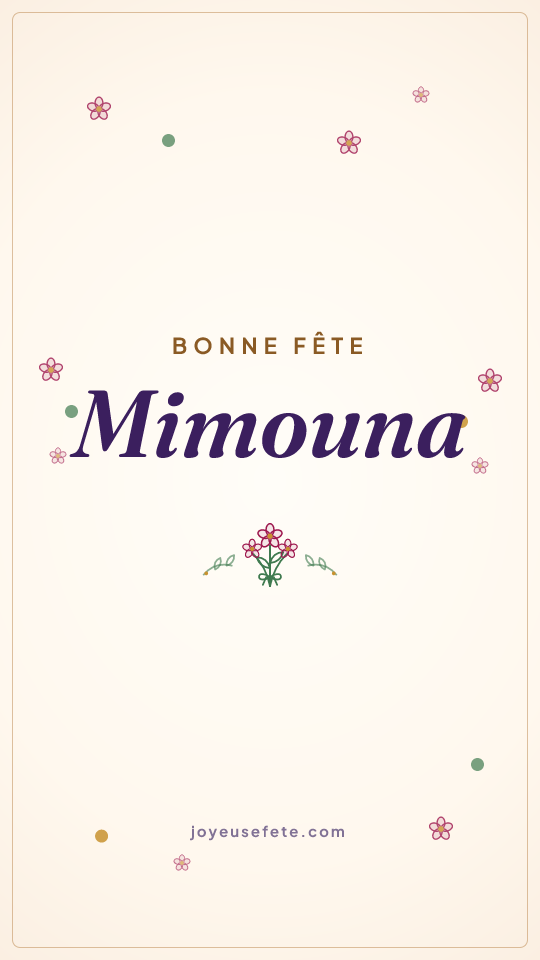 Image « Bonne fête Mimouna » au format story